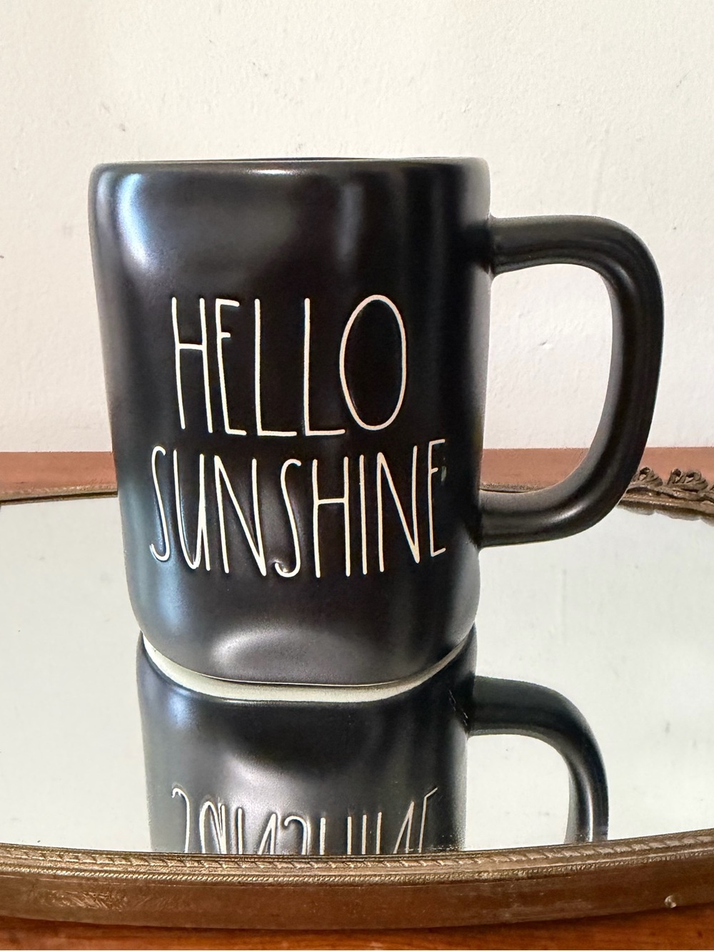 Hello Sunshine Black Ceramic Mug ☕️